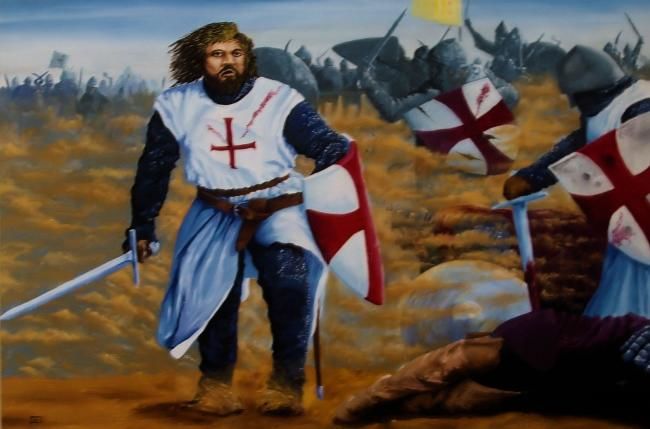Painting titled "Running battle" by Davo, Original Artwork