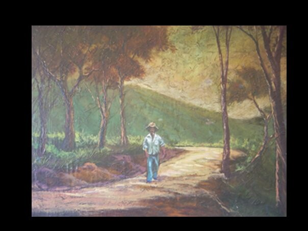 Painting titled "EL CAMINANTE ( seri…" by Astrid Galan Sepulveda, Original Artwork