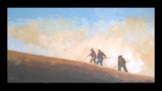 Painting titled "CAMPESINOS COLOMBIA…" by Astrid Galan Sepulveda, Original Artwork