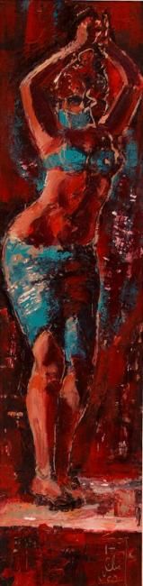 Painting titled "Danseuse du ventre" by Nathalia Chipilova, Original Artwork, Oil
