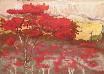 Pintura titulada "Framboyán uno" por Maria Rosa Astorga, Obra de arte original