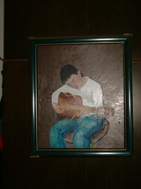 Painting titled "Gitarista" by Jaca, Original Artwork
