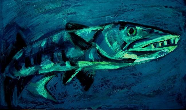 Painting titled "Barracouda" by Nathalia Chipilova, Original Artwork, Acrylic