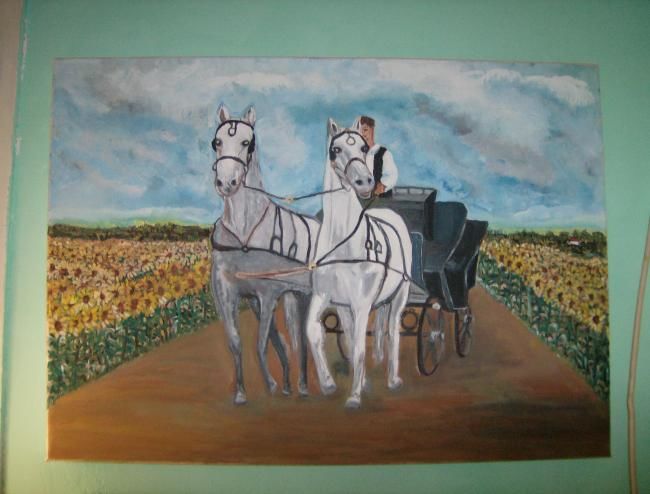 Painting titled "fijaker" by Jaca, Original Artwork