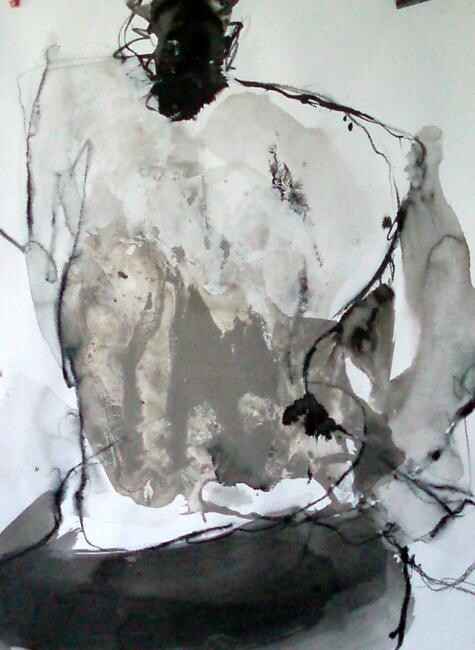 Peinture intitulée "CI NB" par Catherine Monmarson, Œuvre d'art originale