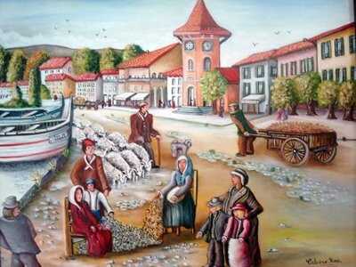 Peinture intitulée "La transumance au C…" par Rose Calvino, Œuvre d'art originale