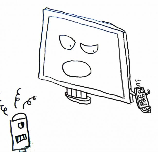 Drawing titled "Robot ecran plat +…" by Les Robots De Victor Antony-Thouret, Original Artwork
