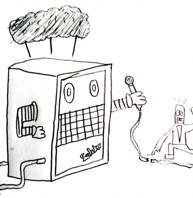Drawing titled "Robot star en colère" by Les Robots De Victor Antony-Thouret, Original Artwork