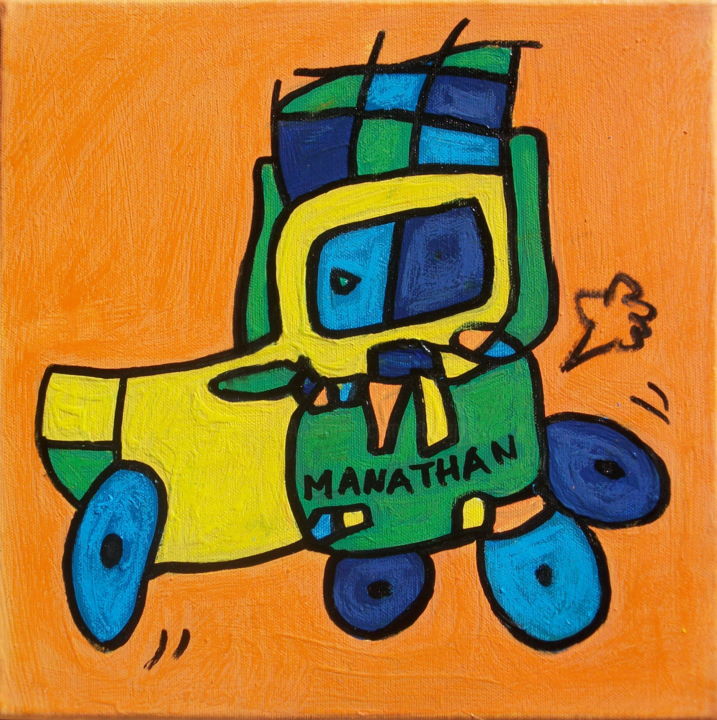 Painting titled "Camion" by Nathalia Chipilova, Original Artwork, Acrylic