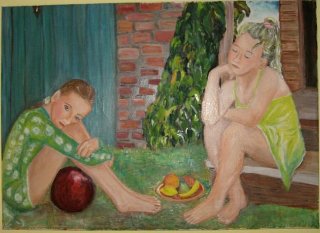 Painting titled "fijesta" by Jaca, Original Artwork