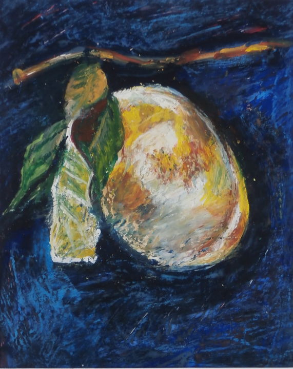 Painting titled "Prune jaune 2" by Nathalia Chipilova, Original Artwork, Gouache