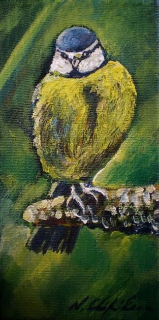 Peinture intitulée "Mesange" par Nathalia Chipilova, Œuvre d'art originale, Acrylique