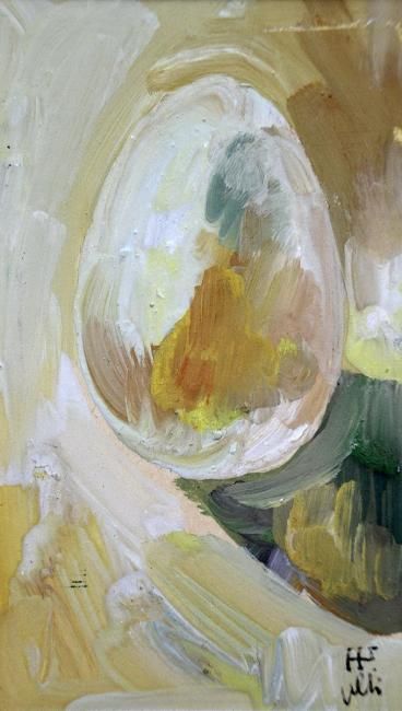 Peinture intitulée "Oeuf 1" par Nathalia Chipilova, Œuvre d'art originale, Gouache