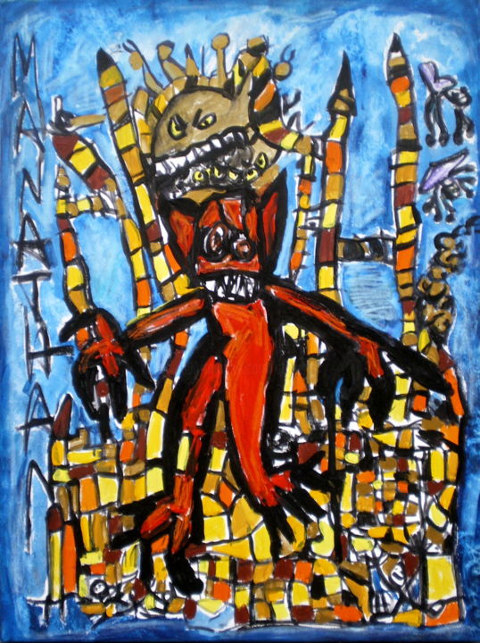 Painting titled "La fête au chateau" by Nathalia Chipilova, Original Artwork, Acrylic