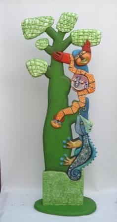 Painting titled "Bio Diversité 1" by Odile Mandrette, Original Artwork