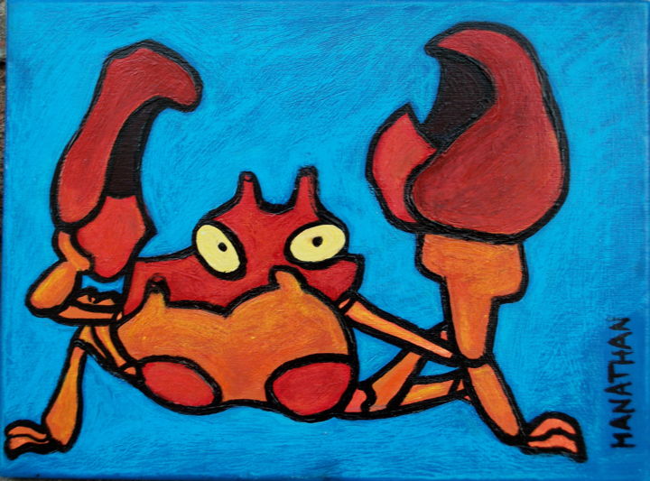 Peinture intitulée "Crabe" par Nathalia Chipilova, Œuvre d'art originale, Acrylique