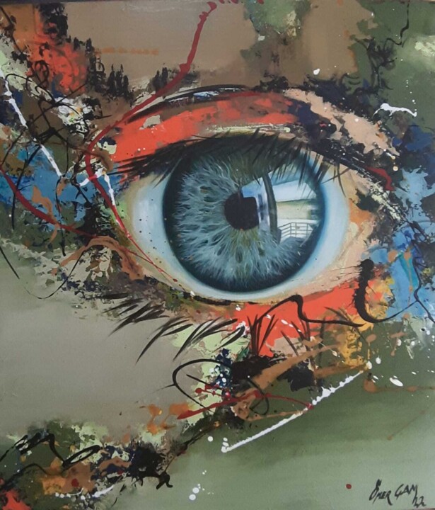 Painting titled "düşler sokağı_3" by Ömer Çam, Original Artwork