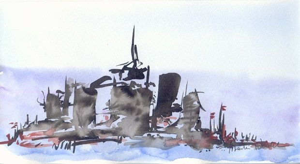 Mont St Michel - é - 2 绘画, 6.3x12.6 in