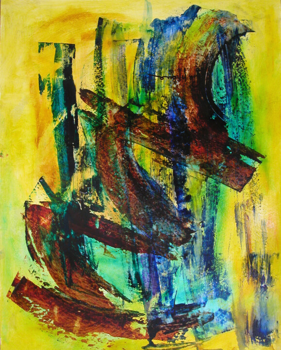 Hostilité - Hostility 绘画, 31.9x25.6 in