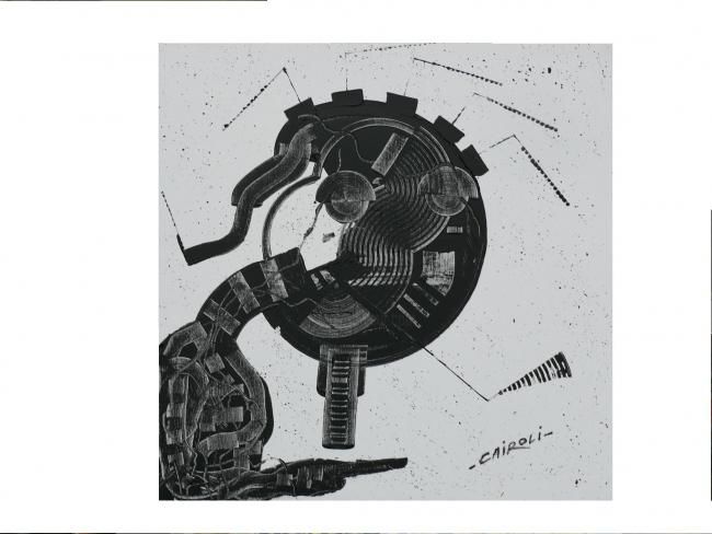 Peinture intitulée "vieille face de lune" par Yves Cairoli, Œuvre d'art originale