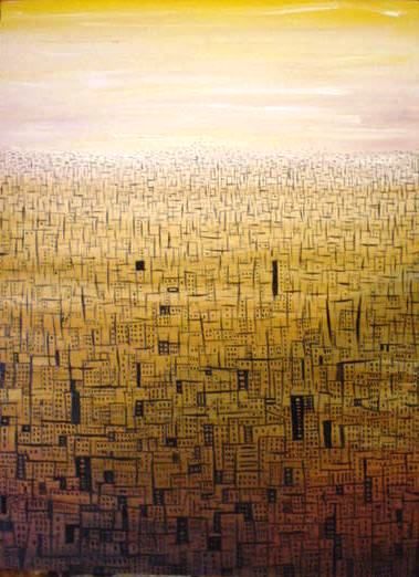 Pintura intitulada "constriculas" por Mário Fresco, Obras de arte originais, Óleo