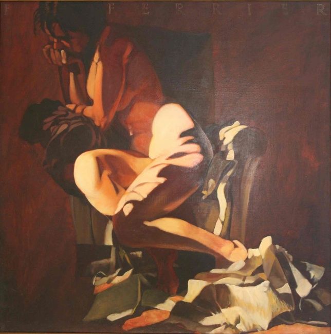 Painting titled "Nu" by Pierre Fonferrier, Original Artwork