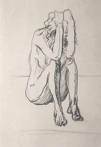 Drawing titled "Etude de nu 15" by Nathalia Chipilova, Original Artwork, Graphite
