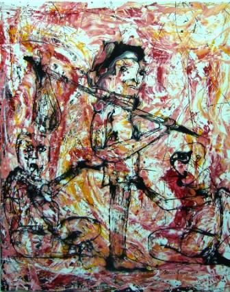 Pintura intitulada "crise" por Mário Fresco, Obras de arte originais, Óleo
