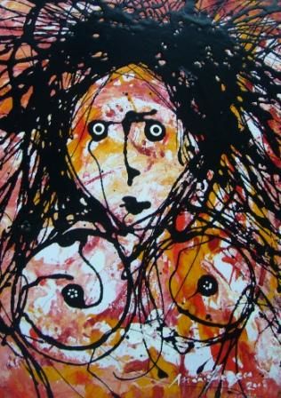 Pintura intitulada "uma muda" por Mário Fresco, Obras de arte originais, Óleo