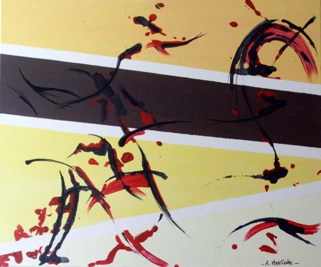 Schilderij getiteld "Partition Libre" door Artistcrea, Origineel Kunstwerk, Olie