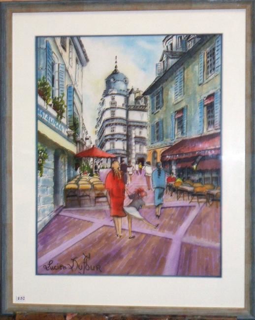 Peinture intitulée "E55 - Place du Parl…" par Lucien Dufour, Œuvre d'art originale