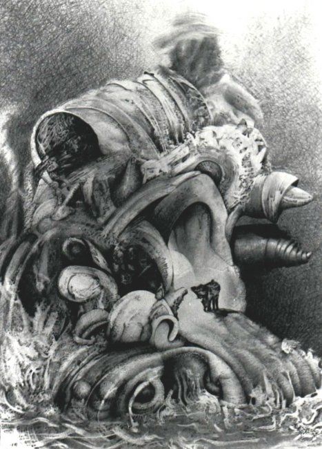Drawing titled "Habitantes del mar" by Omar Fernández, Original Artwork, Other