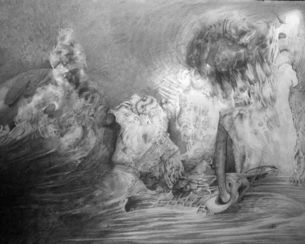 Drawing titled "Eso que se eleva" by Omar Fernández, Original Artwork