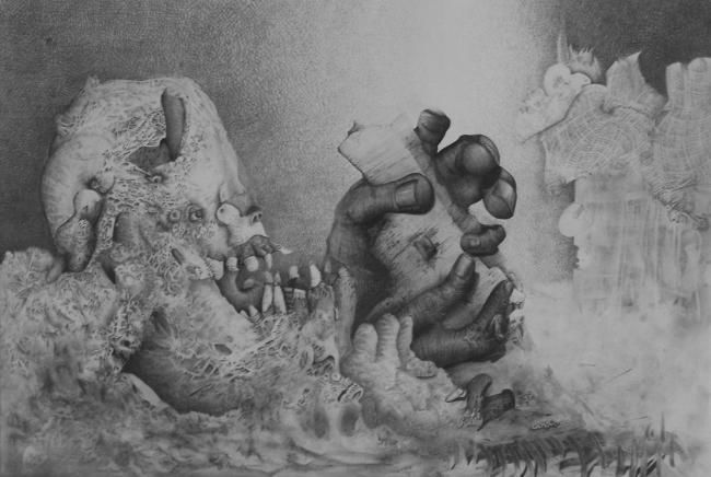Drawing titled "DIOS TELURICO" by Omar Fernández, Original Artwork, Other