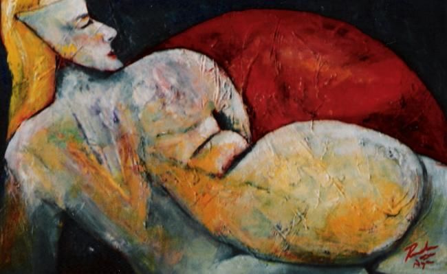 Painting titled "MASKER 2" by Renate Van Nijen, Original Artwork