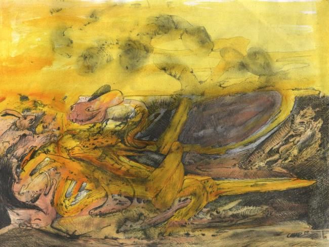 Drawing titled "Pequeños naguales" by Omar Fernández, Original Artwork