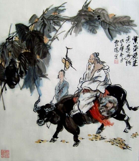 Ζωγραφική με τίτλο "国画作品：紫气东来，逍遥西行" από 云阳 王, Αυθεντικά έργα τέχνης, Λάδι