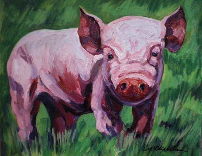 Peinture intitulée "Cochon babe" par Nathalia Chipilova, Œuvre d'art originale, Acrylique