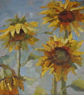 Drawing titled "Sunflowers" by Es, Original Artwork