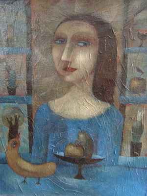 Drawing titled "Birdie птичка" by Es, Original Artwork