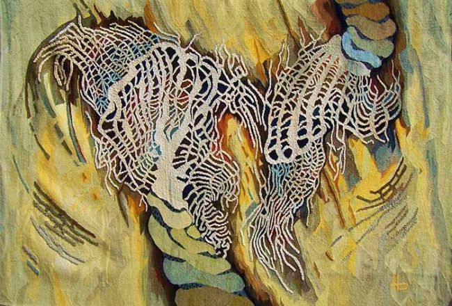Textile Art titled "Fosils" by Traian Stefan Boicescu, Original Artwork