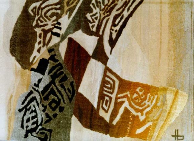 Textile Art titled "Composition 5" by Traian Stefan Boicescu, Original Artwork