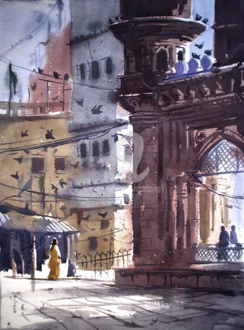 Painting titled "Hyderabad12" by Kishore Singh, Original Artwork