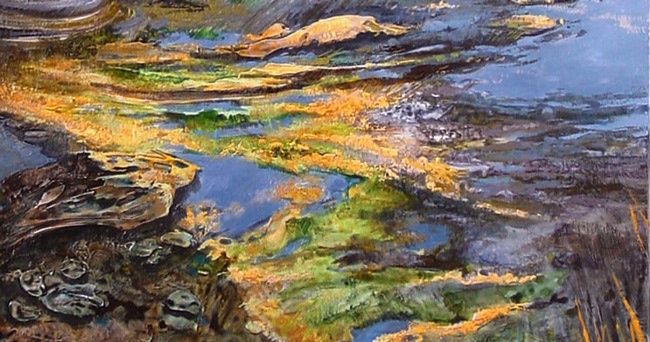 Peinture intitulée "Falaises d'Etretat…" par Françoise Hannequin, Œuvre d'art originale