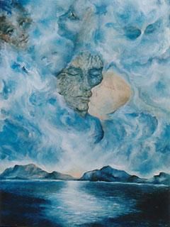 Peinture intitulée "le baiser" par Ghyslaine De Sevlian, Œuvre d'art originale, Huile