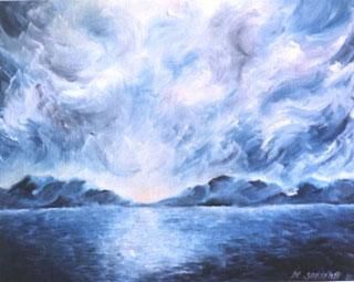 Peinture intitulée "Contemplation" par Ghyslaine De Sevlian, Œuvre d'art originale, Huile