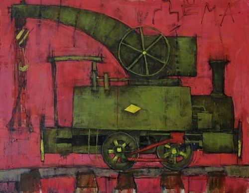 Painting titled "wagon_9" by Djoma, Original Artwork