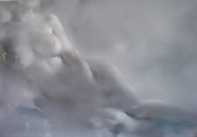 Schilderij getiteld "Wait and see." door Mix Artists, Origineel Kunstwerk, Olie