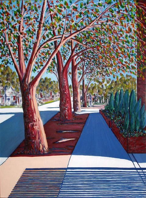 Painting titled "Alfred Street" by Martin James, Original Artwork, Oil
