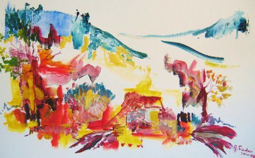 Peinture intitulée "vercors2" par Nanou, Œuvre d'art originale, Huile